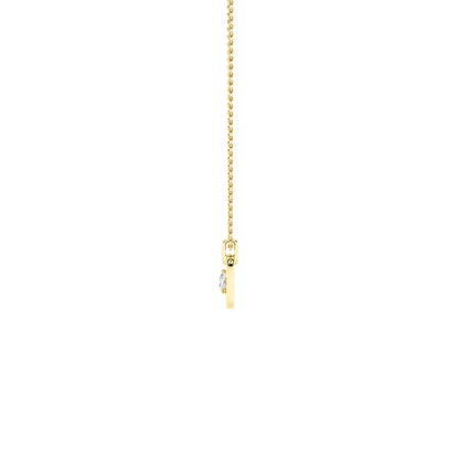 1.0ct Pear Shaped Lab Grown Diamond (F/VS) Heart Shaped Dangle Pendant in 14K Yellow Gold