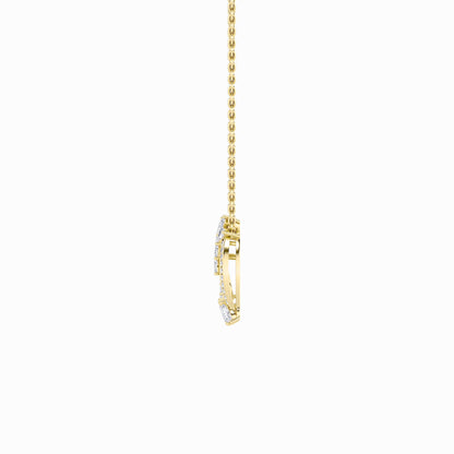 2.5ct Marquise Shaped Lab Grown Diamond (F/VS) Heart Shaped Pendant in 14K Yellow Gold