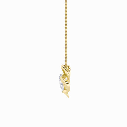 2.0ct Pear Shaped Lab Grown Diamond (F/VS) Heart Shaped Pendant in 14K Yellow Gold