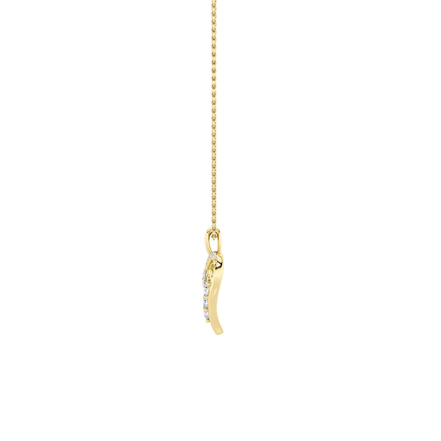 1.0ct Round Shaped Lab Grown Diamond (F/VS) Heart Shaped Pendant in 14K Yellow Gold