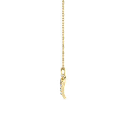 1.0ct Round Shaped Lab Grown Diamond (F/VS) Heart Shaped Pendant in 14K Yellow Gold