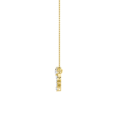 2.5ct Emerald Shaped Lab Grown Diamond (F/VS) Heart Shaped Pendant in 14K Yellow Gold