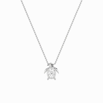 1.0ct Oval Shaped Lab Grown Diamond (F/VS) Pendant in 14K White Gold