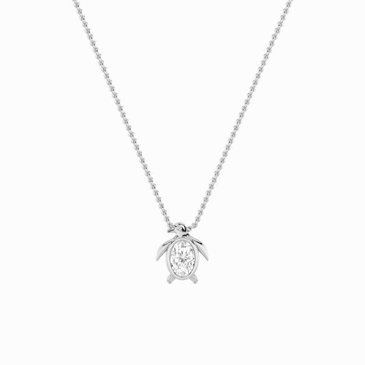 1.0ct Oval Shaped Lab Grown Diamond (F/VS) Pendant in 14K White Gold