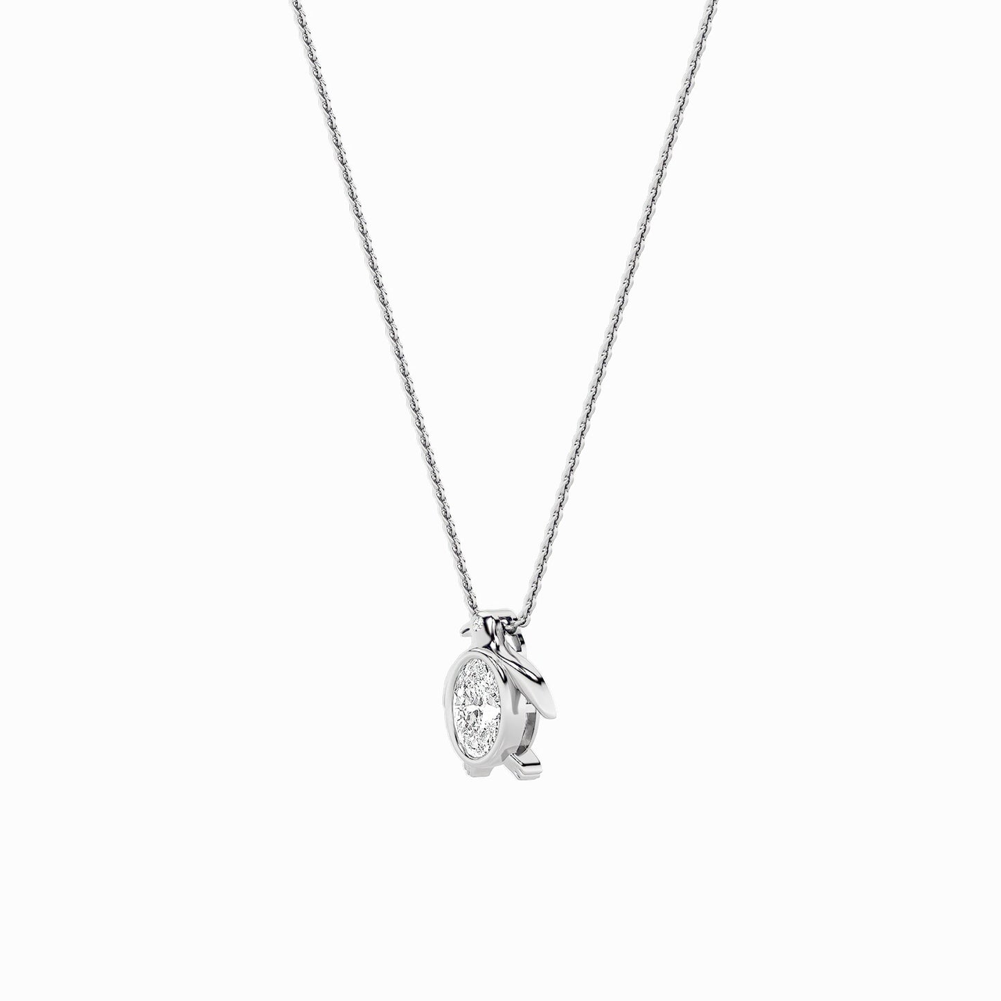 1.0ct Oval Shaped Lab Grown Diamond (F/VS) Pendant in 14K White Gold