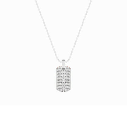 1.0ct Emerald Shaped Lab Grown Diamond (F/VS) Dog Tag Pendant in 14K White Gold & Yellow Gold