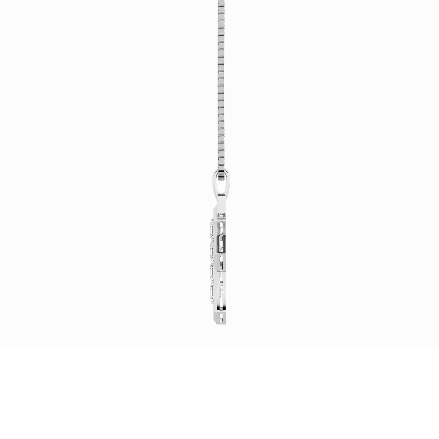 6.0ct Asscher Shaped Lab Grown Diamond (F/VS) Cross Pendant in 14K White Gold