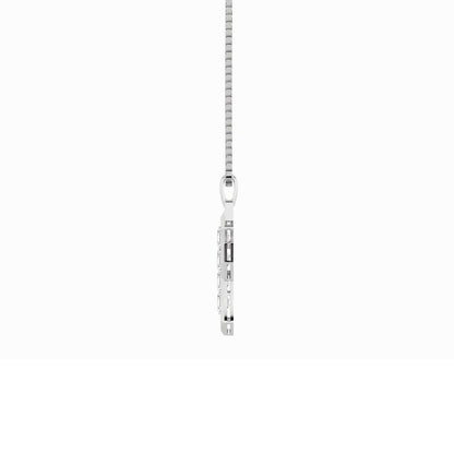 6.0ct Asscher Shaped Lab Grown Diamond (F/VS) Cross Pendant in 14K White Gold