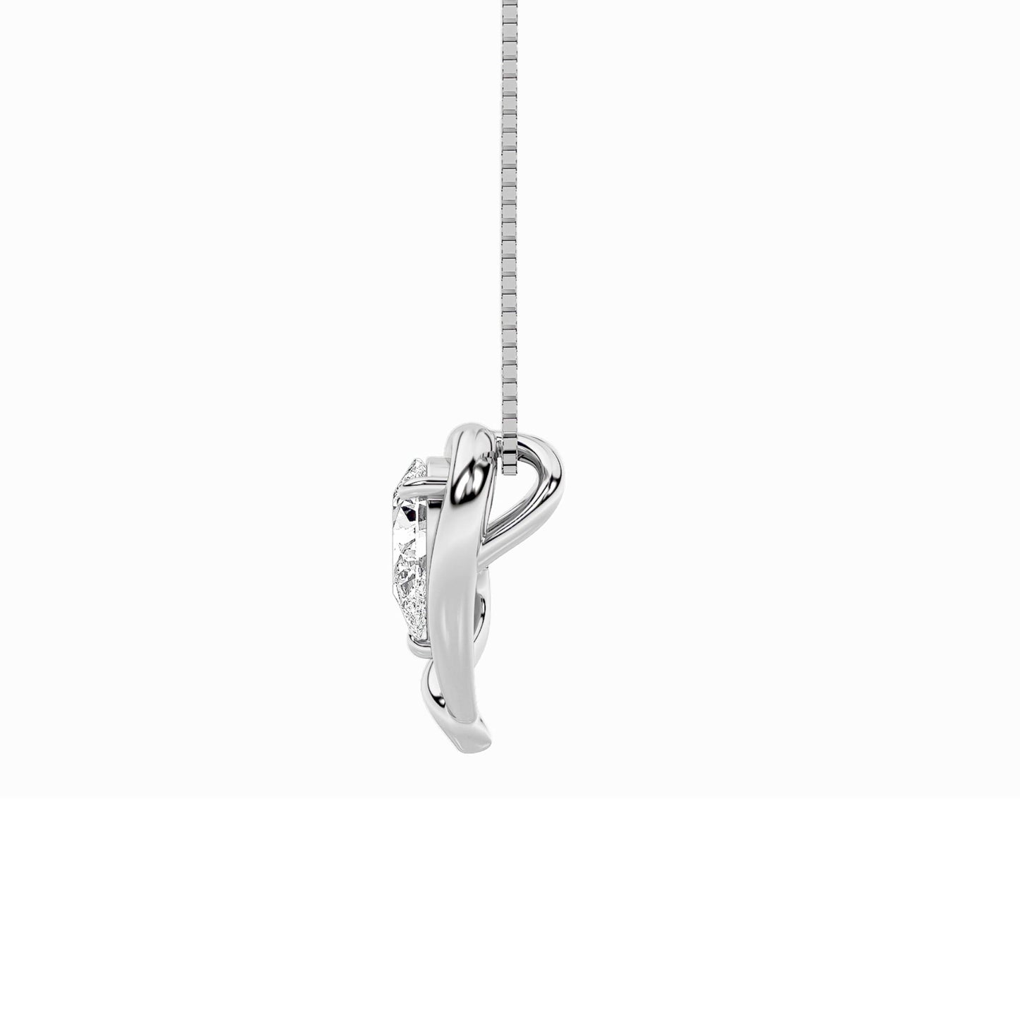 0.5ct Pear Shaped Lab Grown Diamond (F/VS) Heart Pendant in 14K White Gold