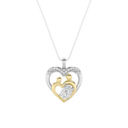 1.0 Ct Oval (F/VS) Lab Grown Diamond Prong 14K Gold Fancy Heart Pendant Necklace