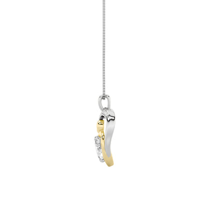 1.0 Ct Oval (F/VS) Lab Grown Diamond Prong 14K Gold Fancy Heart Pendant Necklace