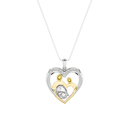 1.0 Ct Oval (F/VS) Lab Grown Diamond Prong 14K Gold Fancy Heart Pendant Necklace