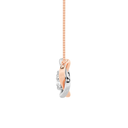 1.0ct Round Shaped Lab Grown Diamond (F/VS) Necklace in 14K White Gold & Rose Gold