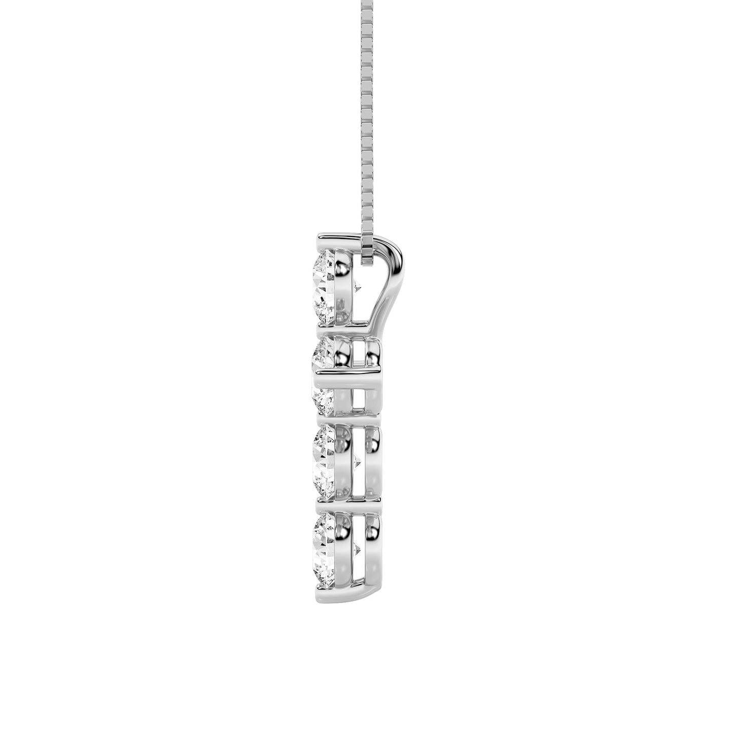 1.5ct Round Shaped Lab Grown Diamond (F/VS) Cross Pendant in 14K White Gold