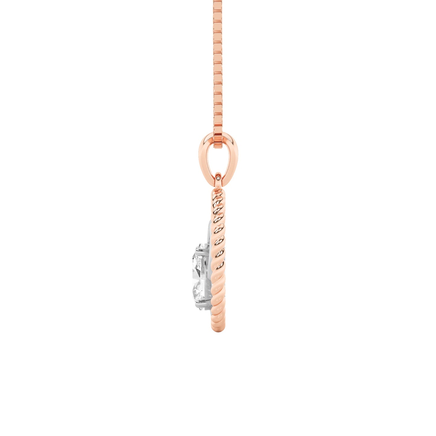 1.0ct Oval Shaped Lab Grown Diamond (F/VS) Zodiac Pendant in 14K Rose Gold & White Gold