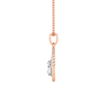 1.0ct Oval Shaped Lab Grown Diamond (F/VS) Zodiac Pendant in 14K Rose Gold & White Gold