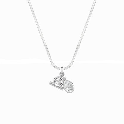 1.0ct Pear Shaped Lab Grown Diamond (F/VS) Zodiac Pendant in 14K White Gold