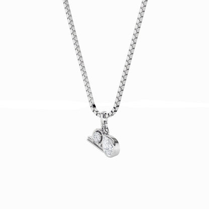 1.0ct Pear Shaped Lab Grown Diamond (F/VS) Zodiac Pendant in 14K White Gold