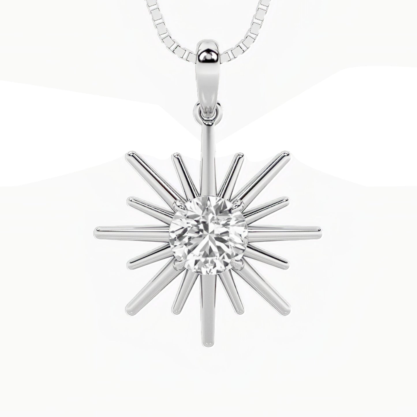 1.5ct Round Shaped Lab Grown Diamond (F/VS) Astralis Pendant in 14K White Gold
