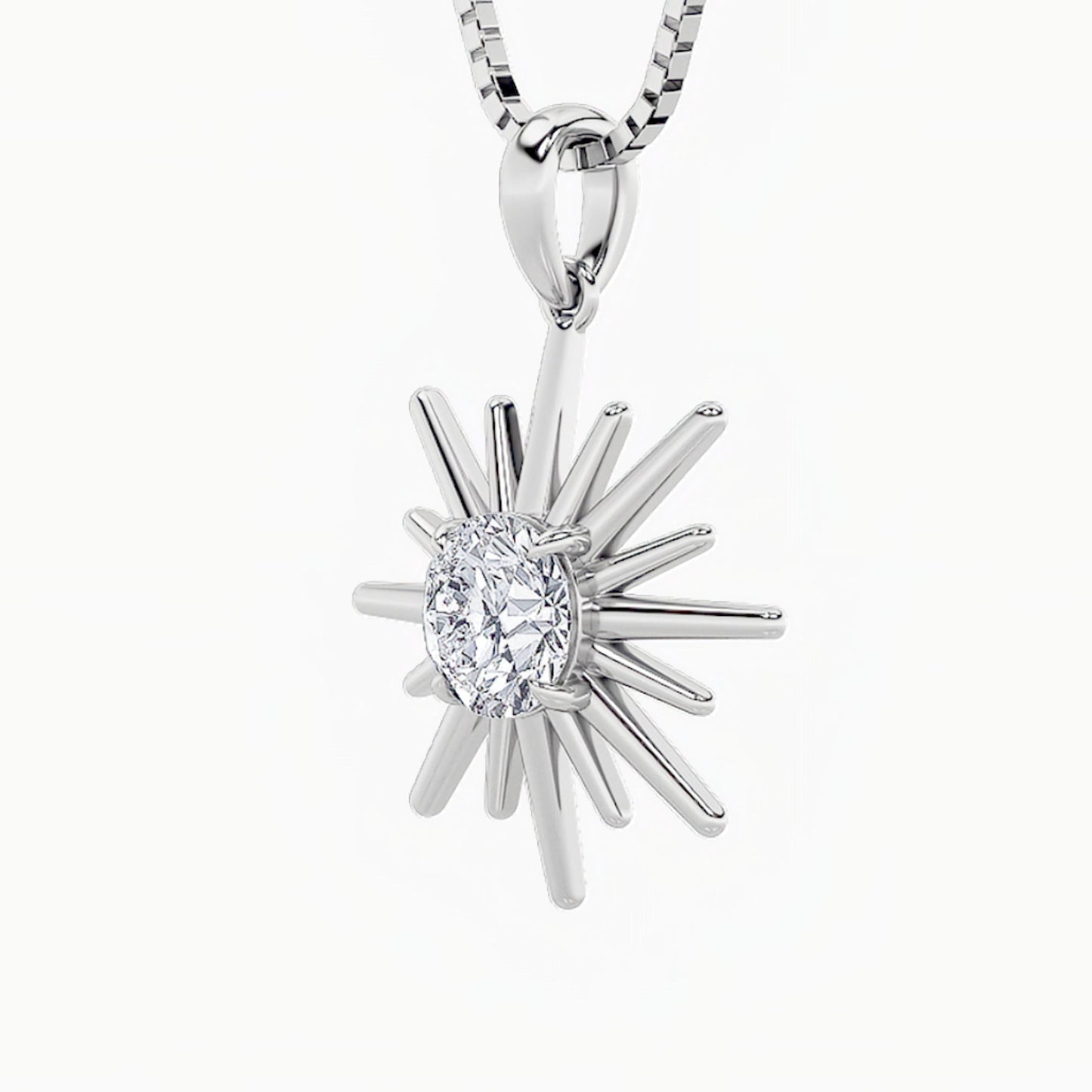 1.5ct Round Shaped Lab Grown Diamond (F/VS) Astralis Pendant in 14K White Gold