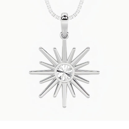 1.5ct Round Shaped Lab Grown Diamond (F/VS) Astralis Pendant in 14K White Gold