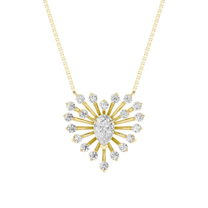 1.5ct Pear Shaped Lab Grown Diamond (F/VS) Astralis Necklace in 14K Yellow Gold