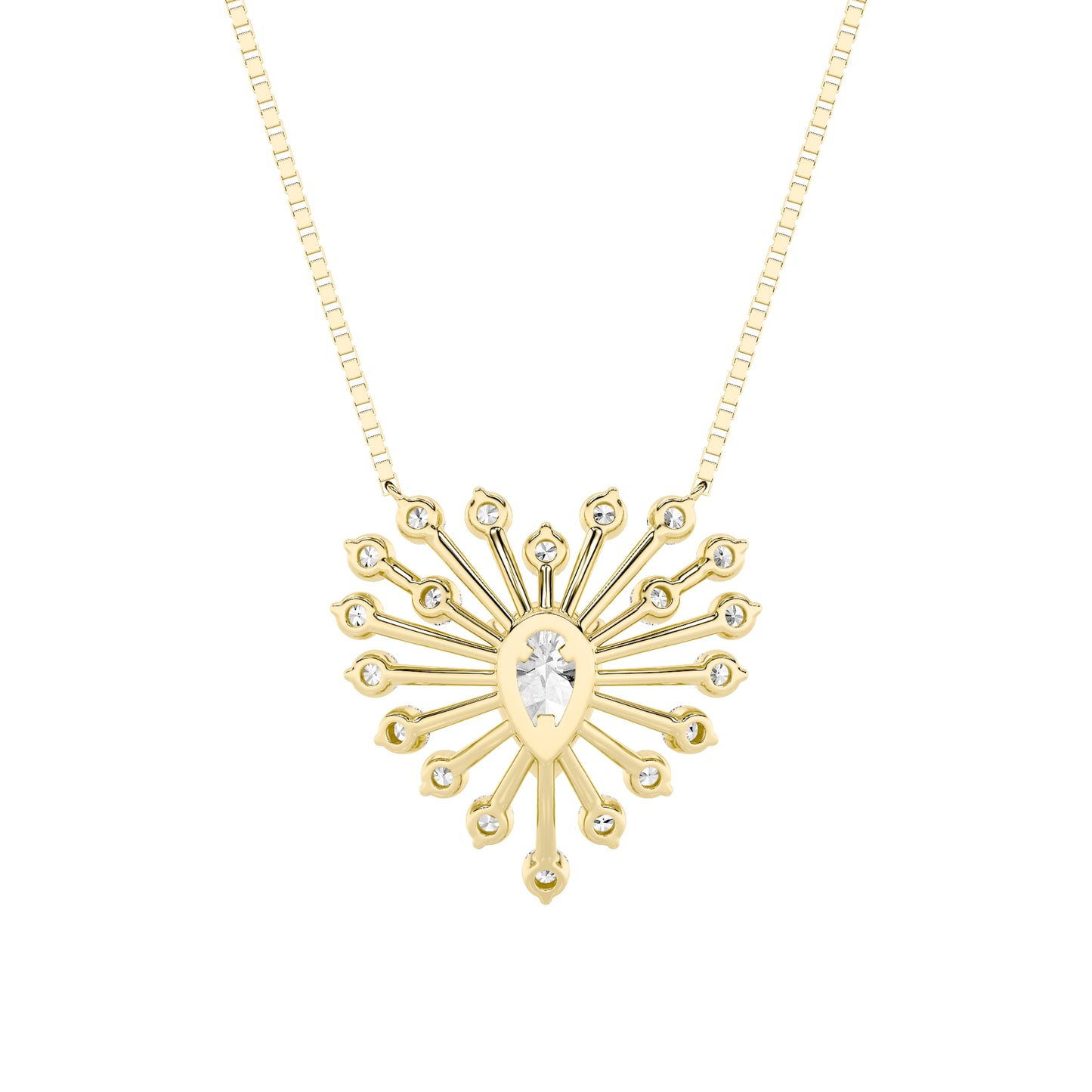 1.5ct Pear Shaped Lab Grown Diamond (F/VS) Astralis Necklace in 14K Yellow Gold