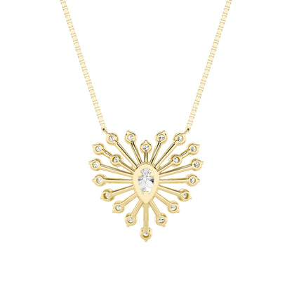1.5ct Pear Shaped Lab Grown Diamond (F/VS) Astralis Necklace in 14K Yellow Gold