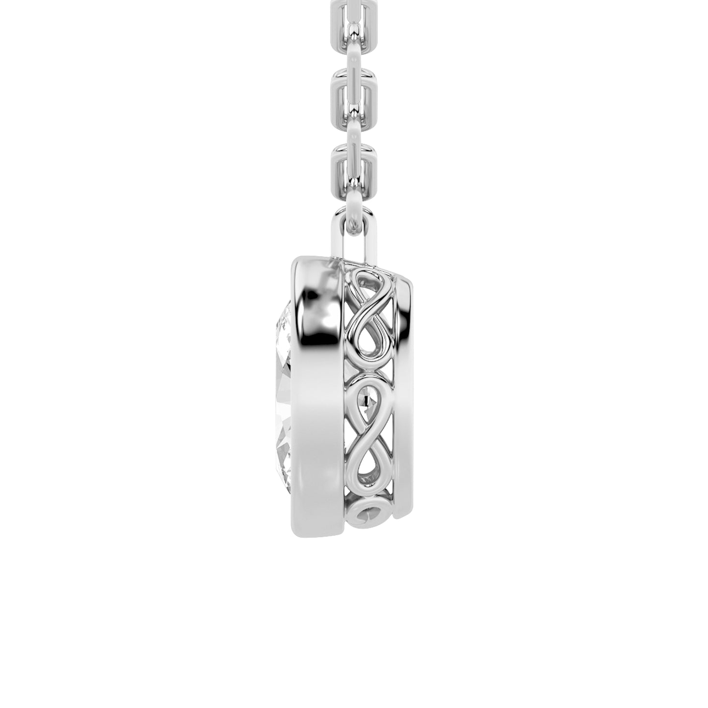 2.0ct Oval Shaped Lab Grown Diamond (F/VS) Strata Chic Collection Necklace in 14K White Gold