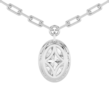 2.0ct Oval Shaped Lab Grown Diamond (F/VS) Strata Chic Collection Necklace in 14K White Gold