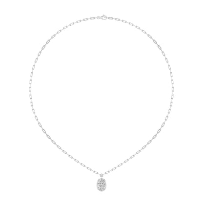 2.0ct Oval Shaped Lab Grown Diamond (F/VS) Strata Chic Collection Necklace in 14K White Gold
