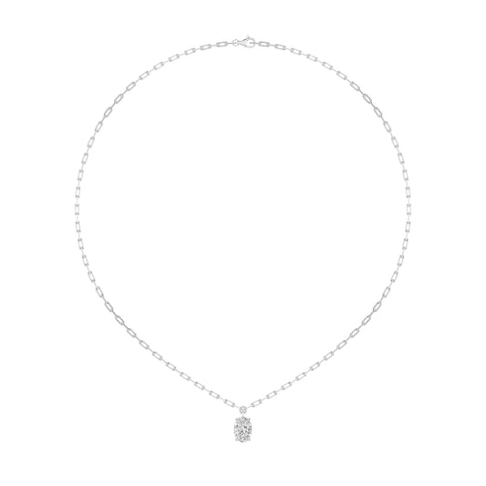 2.0ct Oval Shaped Lab Grown Diamond (F/VS) Strata Chic Collection Necklace in 14K White Gold