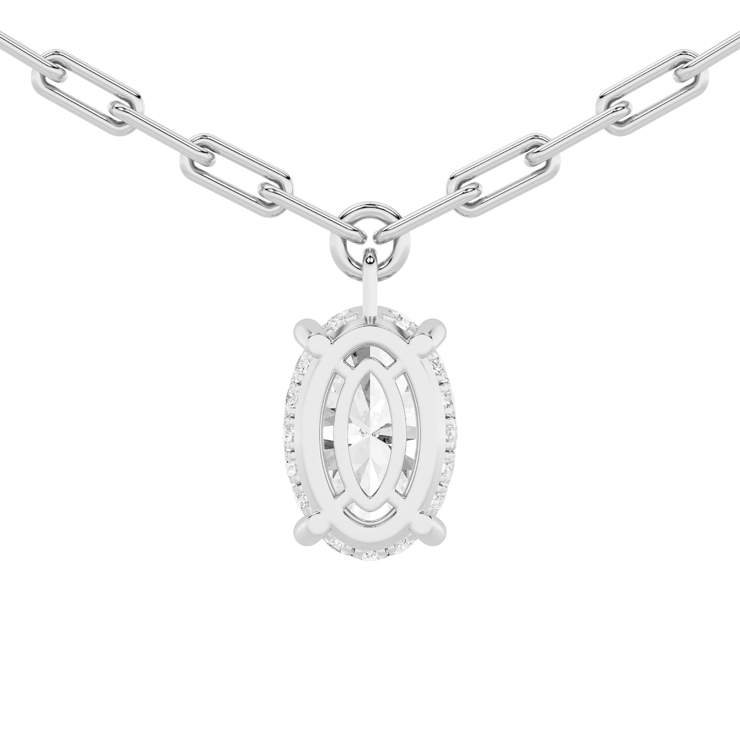 2.0ct Oval Shaped Lab Grown Diamond (F/VS) Strata Chic Collection Necklace in 14K White Gold