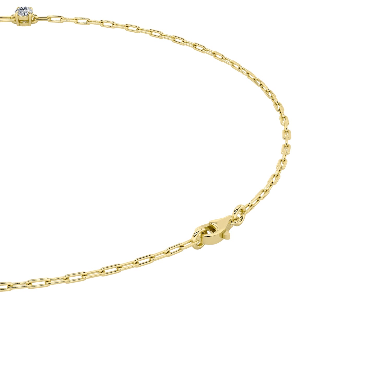 4.0ct "4Cttw Emerald, Pear, Oval and Round Shaped Lab Grown Diamond (F/VS) Station Necklace in 14K Yellow Gold"