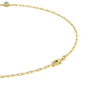 4.0ct "4Cttw Emerald, Pear, Oval and Round Shaped Lab Grown Diamond (F/VS) Station Necklace in 14K Yellow Gold"