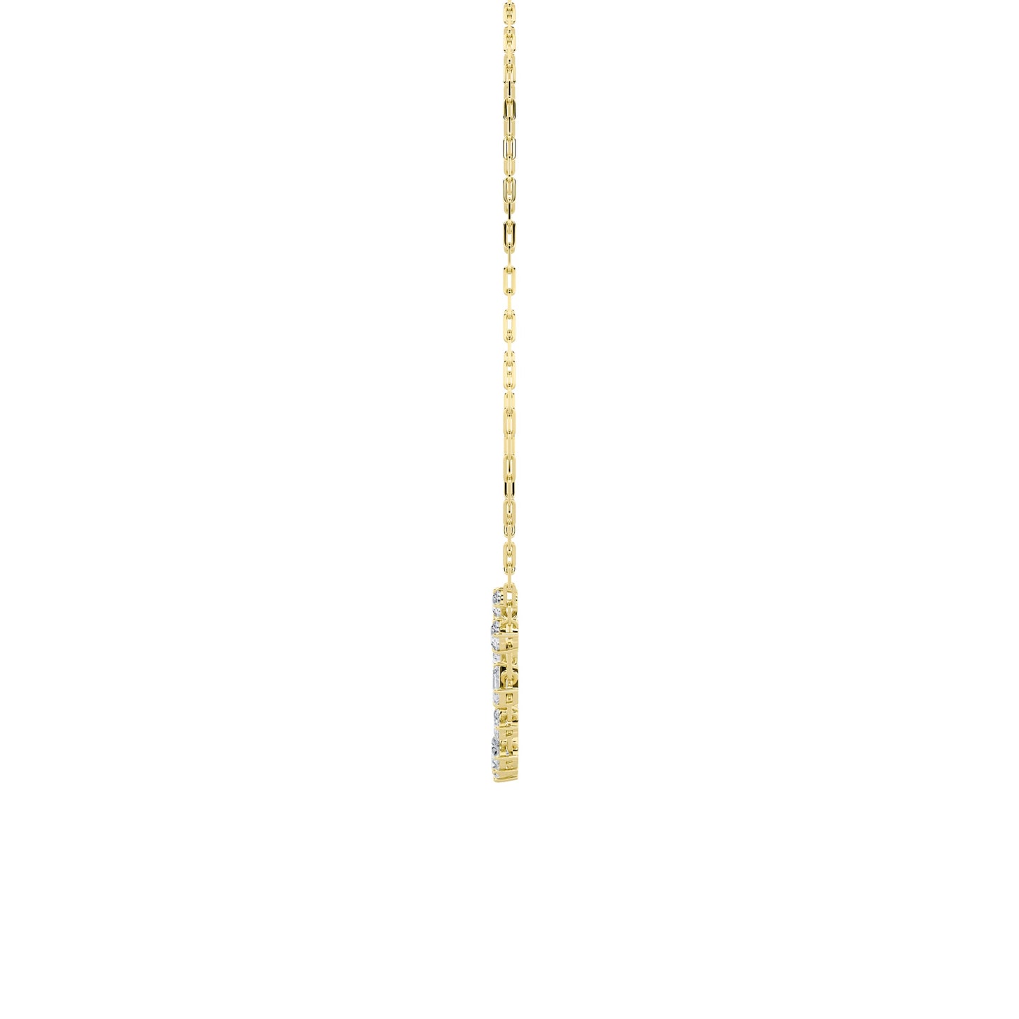 4.0ct "4Cttw Emerald, Pear, Oval and Round Shaped Lab Grown Diamond (F/VS) Station Necklace in 14K Yellow Gold"