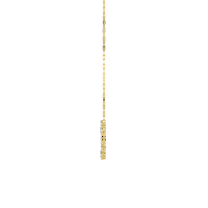 4.0ct "4Cttw Emerald, Pear, Oval and Round Shaped Lab Grown Diamond (F/VS) Station Necklace in 14K Yellow Gold"