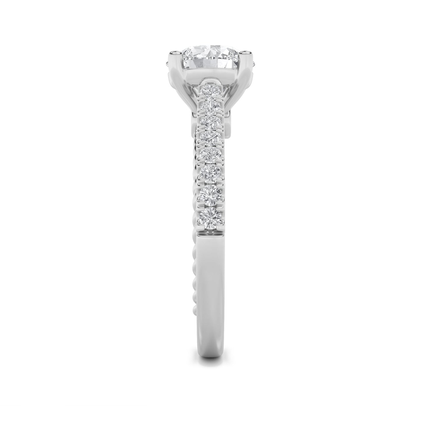 2Cttw Round Shaped Lab Grown Diamond (F/VS) Two Tone Accented Rope Design Engagement Ring in 14K Gold