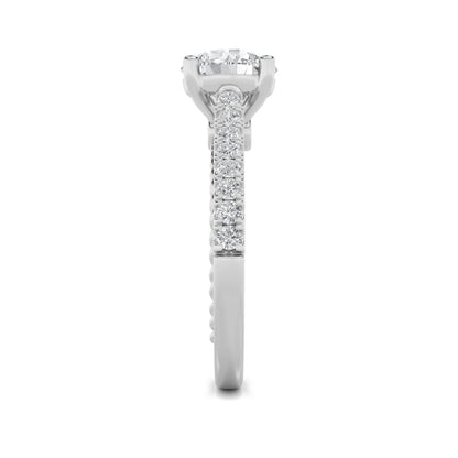 2Cttw Round Shaped Lab Grown Diamond (F/VS) Two Tone Accented Rope Design Engagement Ring in 14K Gold