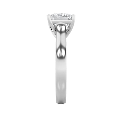 2Cttw Princess Shaped Lab Grown Diamond (F/VS) Plain Cathedral Trellis Shank Solitaire Engagement Ring in 14K Gold