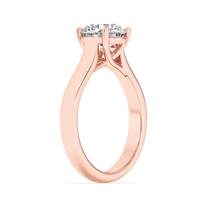 1 Ct Round (F/VS) Lab Grown Diamond Trellis 14K Rose Gold Cathedral Solitaire Engagement Ring
