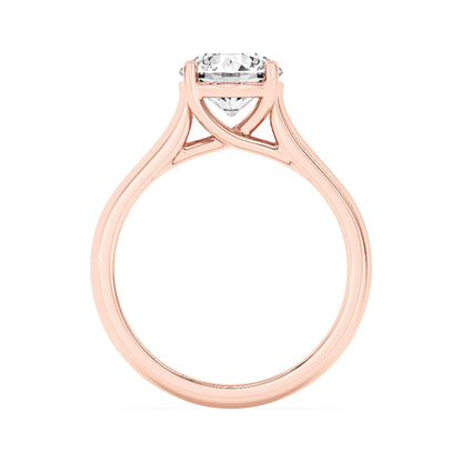 2 Ct Round (F/VS) Lab Grown Diamond Trellis 14K Rose Gold Cathedral Solitaire Engagement Ring