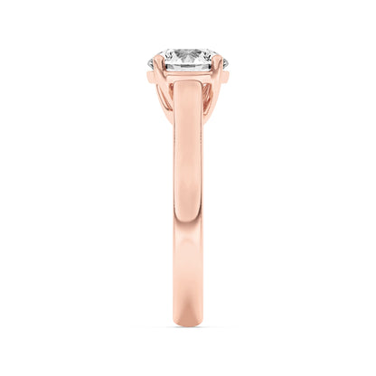 2 Ct Round (F/VS) Lab Grown Diamond Trellis 14K Rose Gold Cathedral Solitaire Engagement Ring