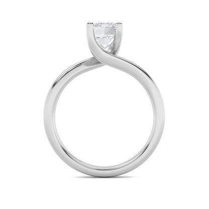 1Cttw Emerald Shaped Lab Grown Diamond (F/VS) Bypass Shank Engagement Ring in 14K Gold