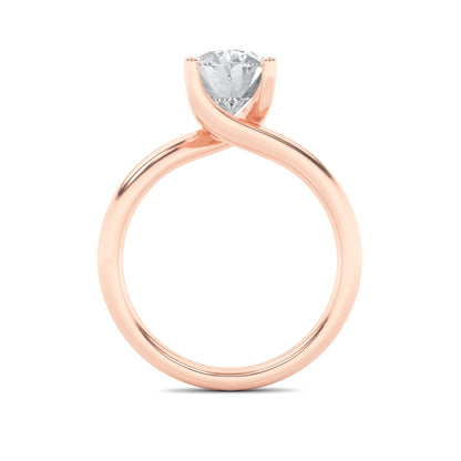 2Cttw Oval Shaped Lab Grown Diamond (F/VS) BypassShank Engagement Ring in 14K Gold