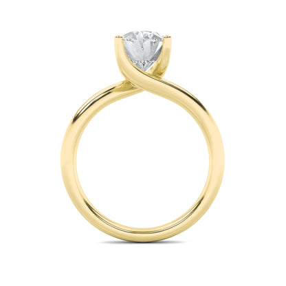 3Cttw Oval Shaped Lab Grown Diamond (F/VS) BypassShank Engagement Ring in 14K Gold