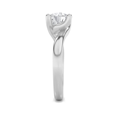 1Cttw Round Shaped Lab Grown Diamond Bypass Shank Engagement Ring in 14K Gold