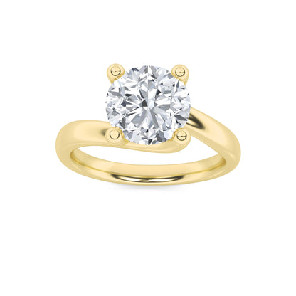1Cttw Round Shaped Lab Grown Diamond (G/VS) BypassShank Engagement Ring in 14K Gold