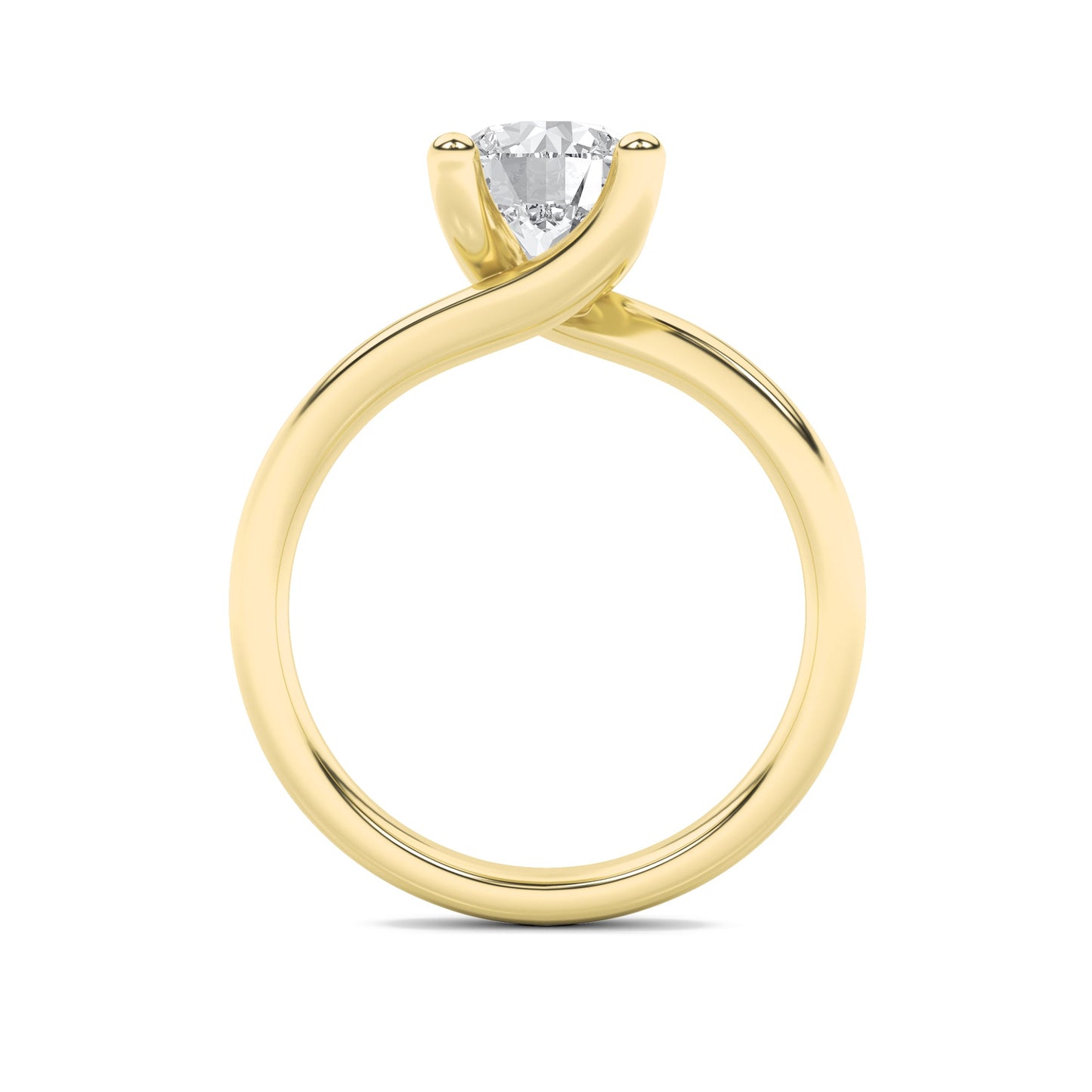 1Cttw Round Shaped Lab Grown Diamond (G/VS) BypassShank Engagement Ring in 14K Gold