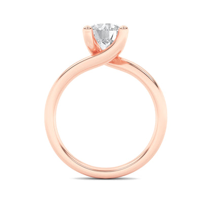 1Cttw Round Shaped Lab Grown Diamond (G/VS) BypassShank Engagement Ring in 14K Gold